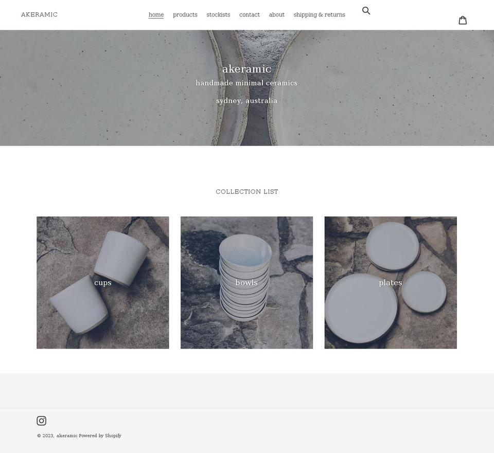 akeramic.com shopify website screenshot