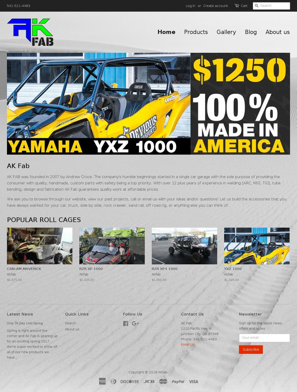 akfab.com shopify website screenshot