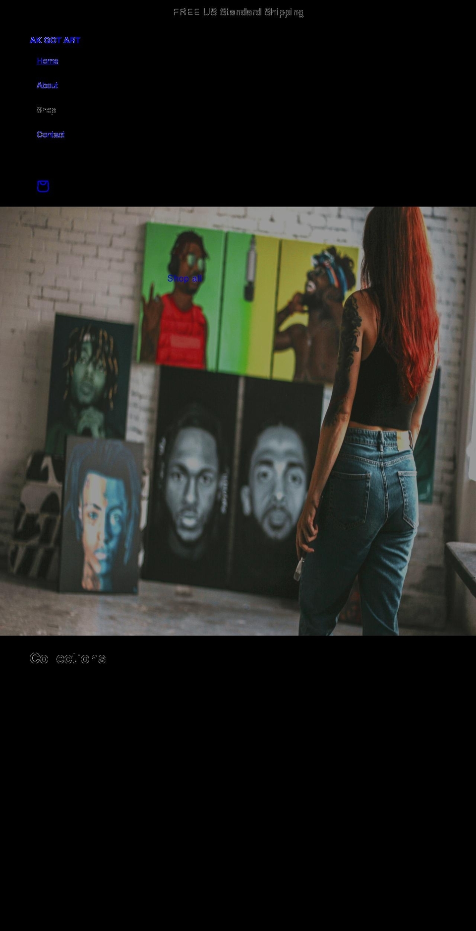 akgotart.com shopify website screenshot