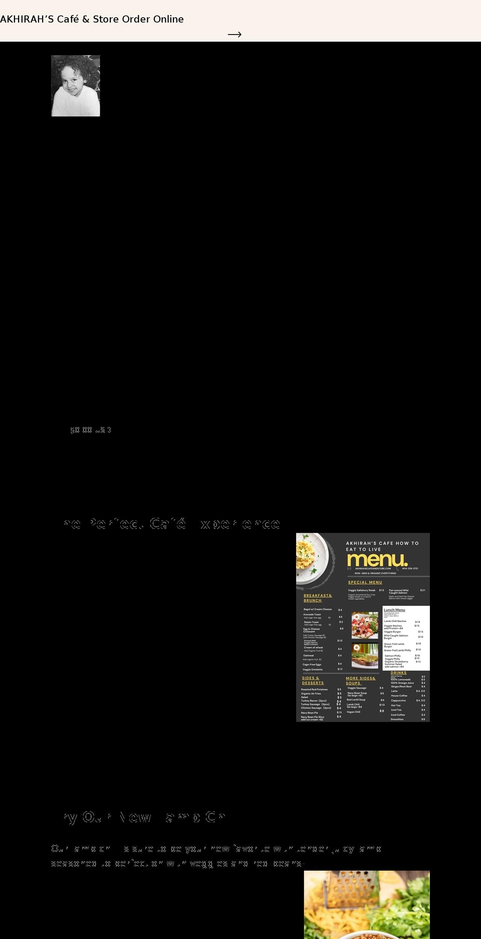 akhirahscafeandstore.com shopify website screenshot