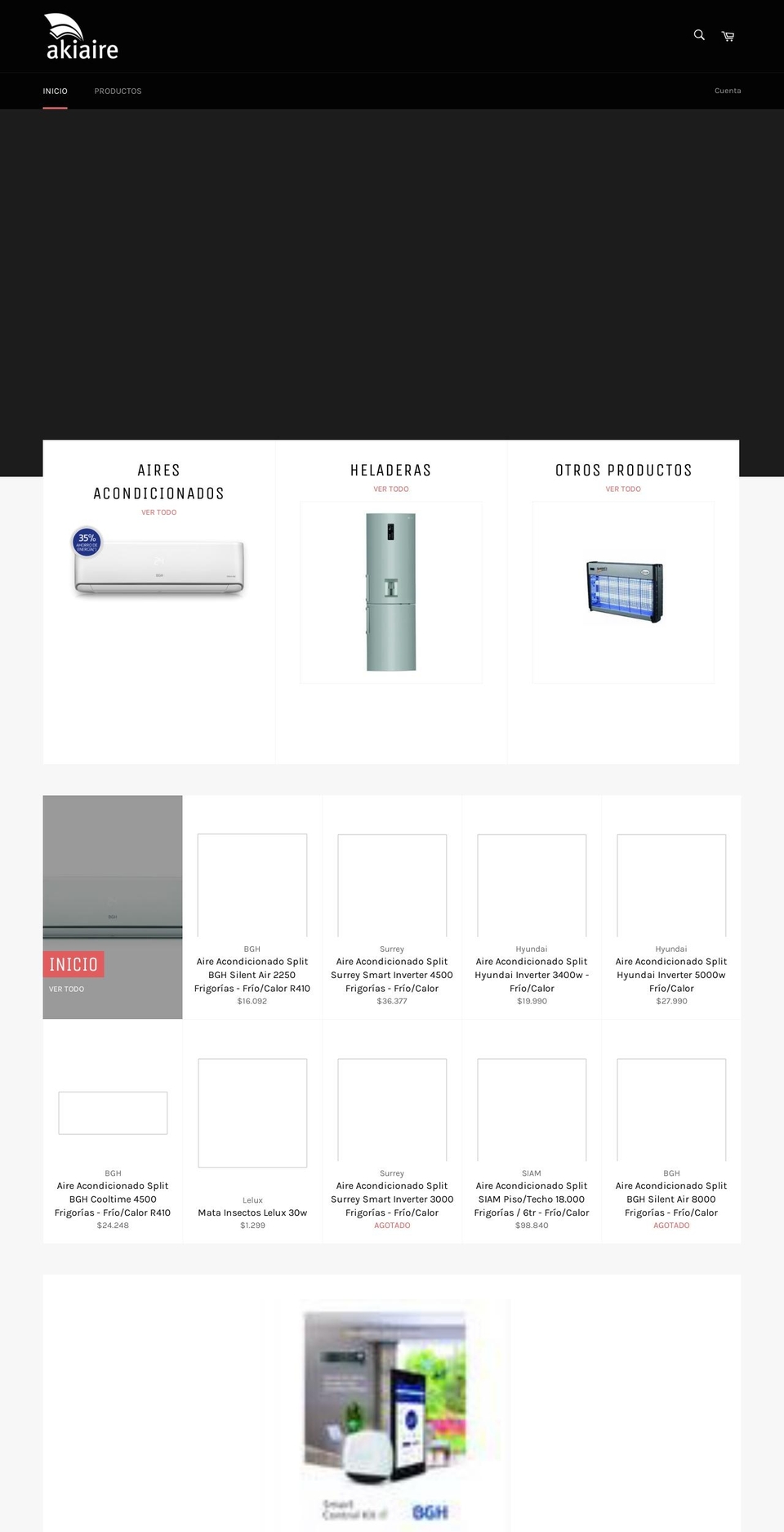akiaire.com shopify website screenshot