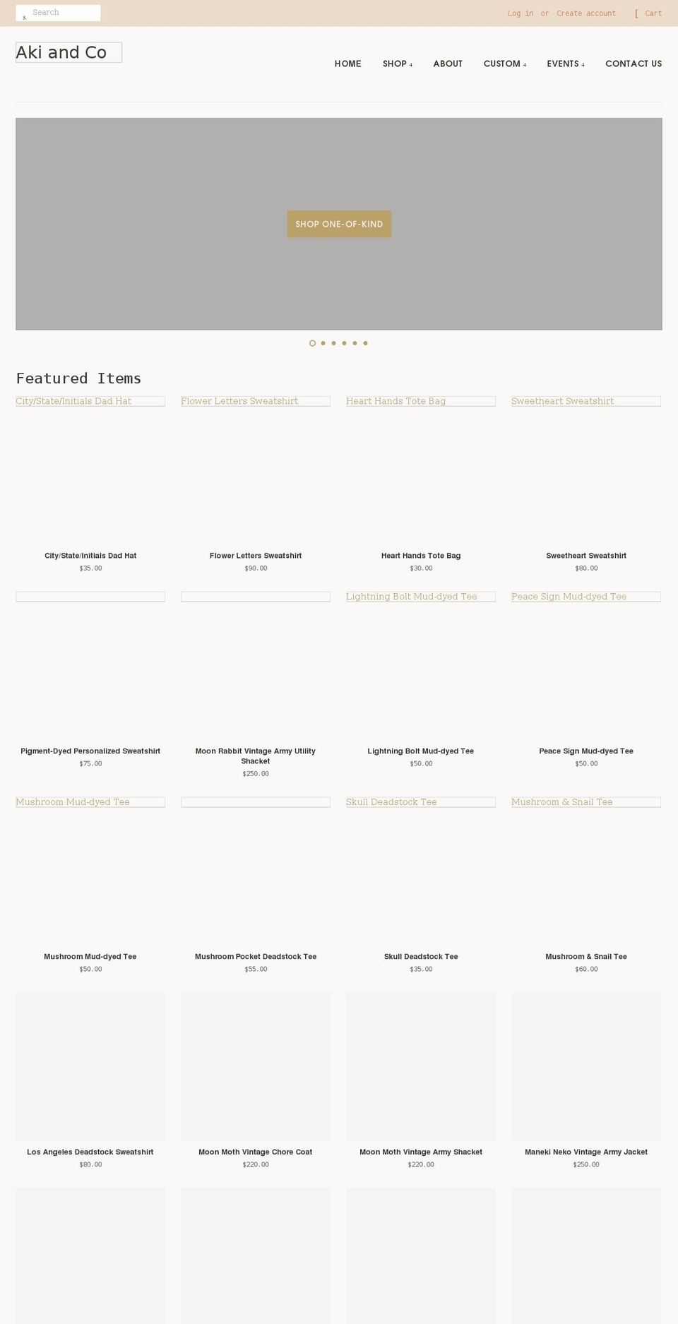 akiandco.com shopify website screenshot