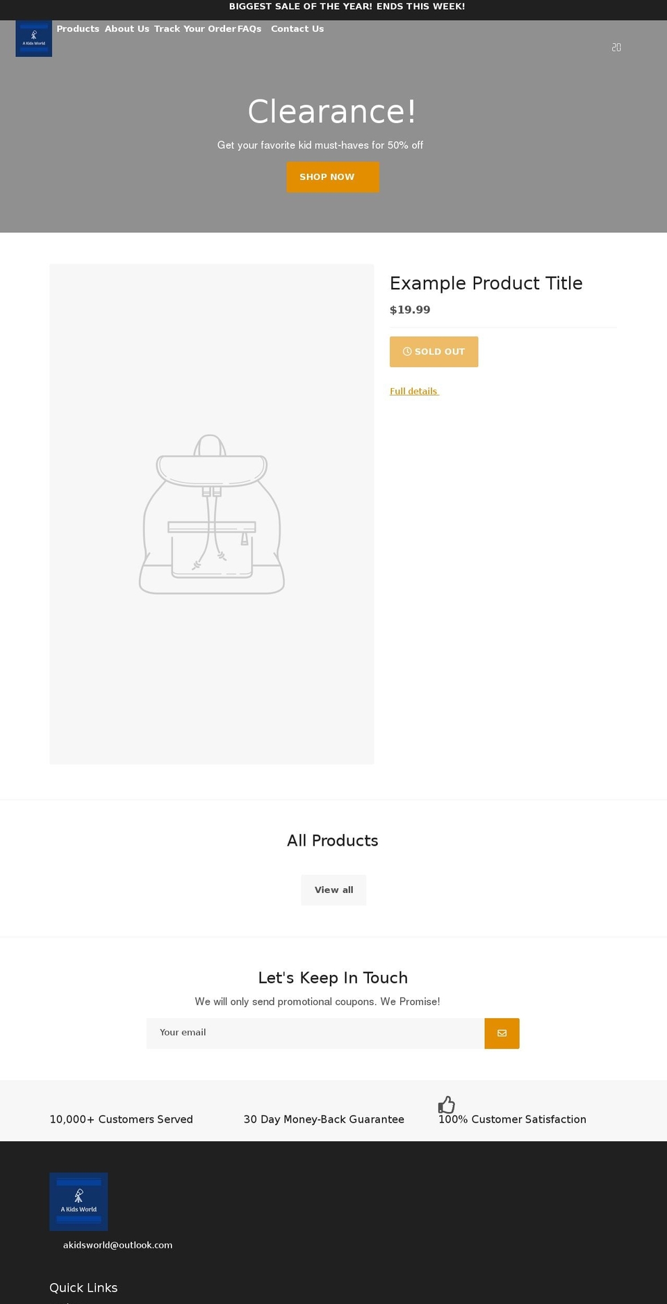 akidsworld.org shopify website screenshot