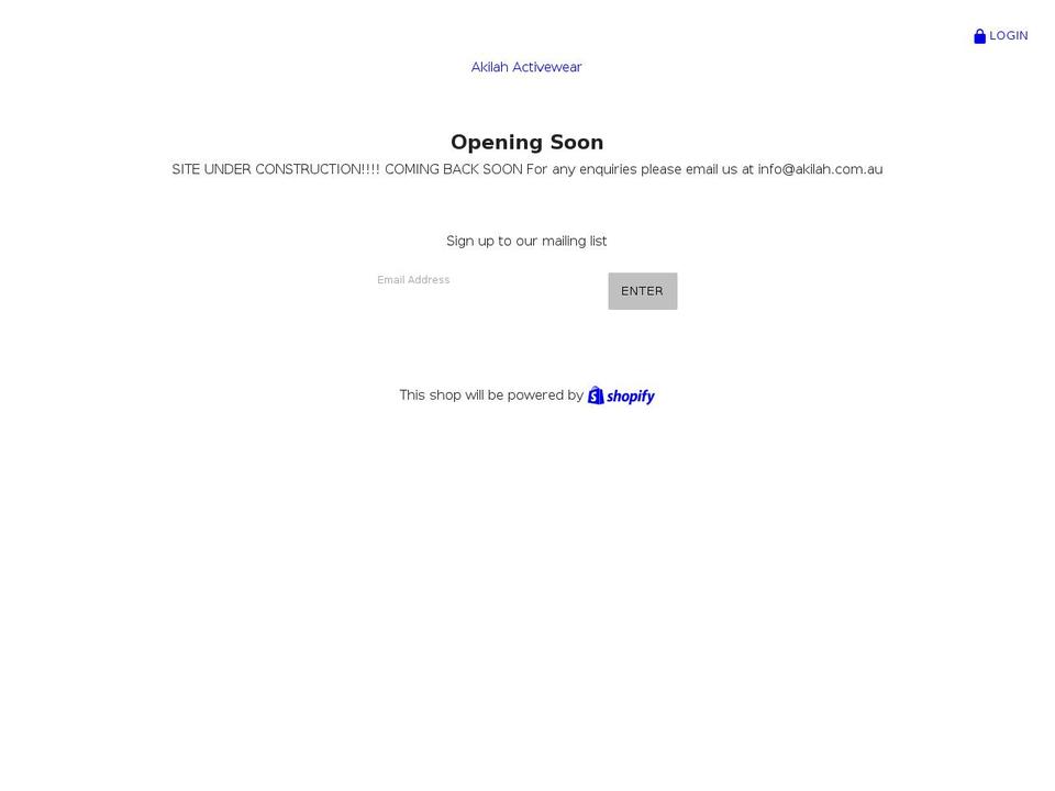 akilah.com.au shopify website screenshot