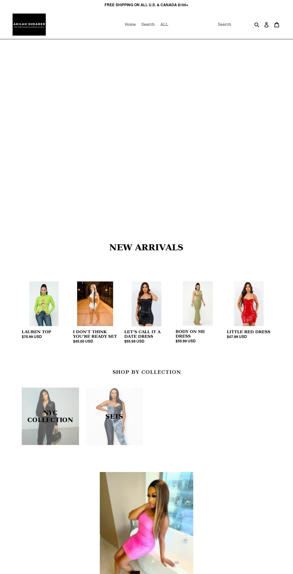 akilahshearer.com — Shopify storefront screenshot