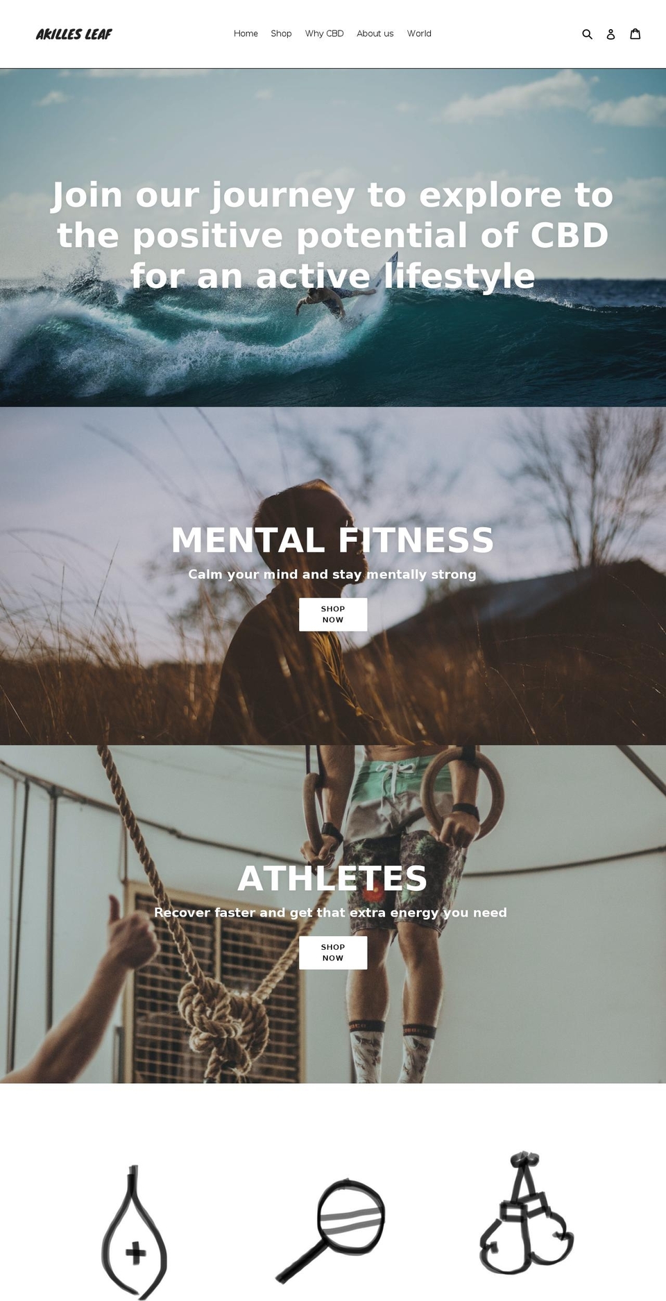 akillesleaf.com — Shopify storefront screenshot