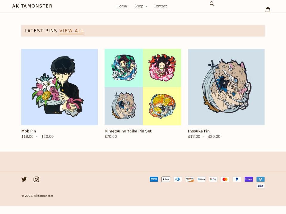 akitamonster.com shopify website screenshot