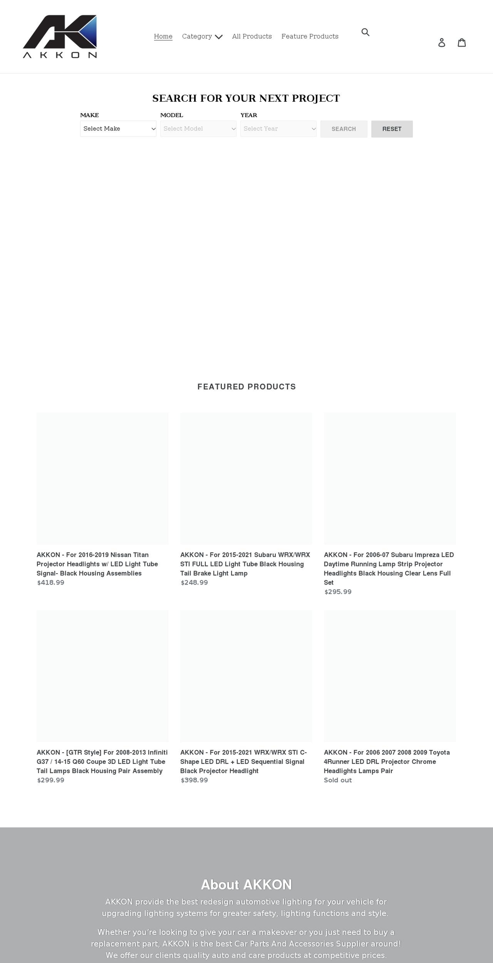 akkon.com shopify website screenshot