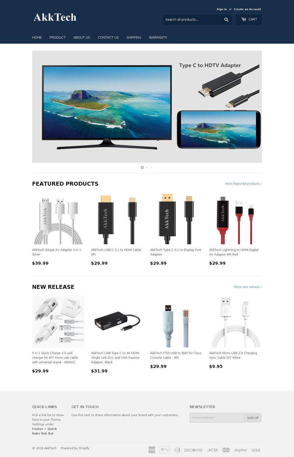 akktech.com shopify website screenshot