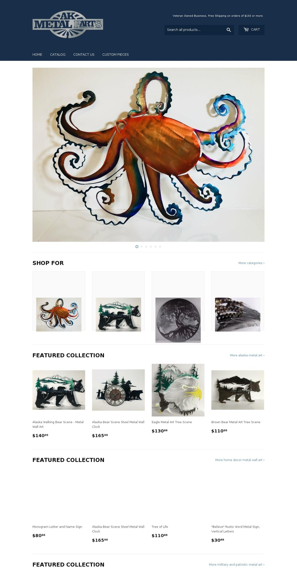 akmetalart.com — Shopify storefront screenshot
