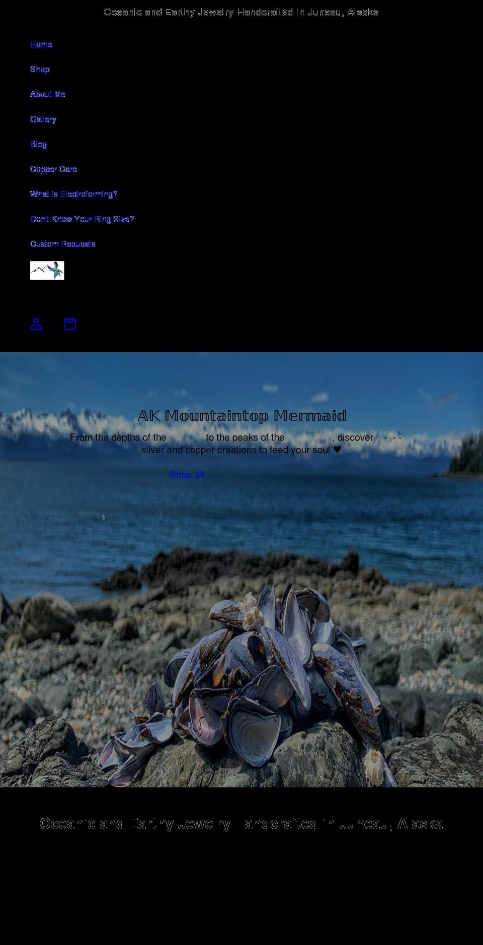 akmountaintopmermaid.com shopify website screenshot