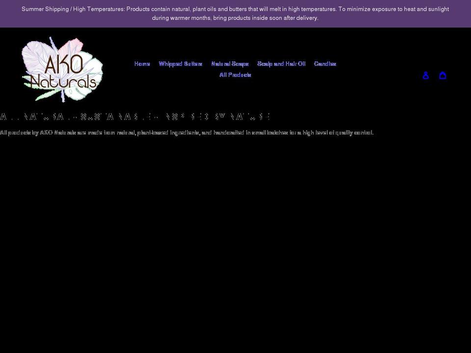 akonaturals.com shopify website screenshot