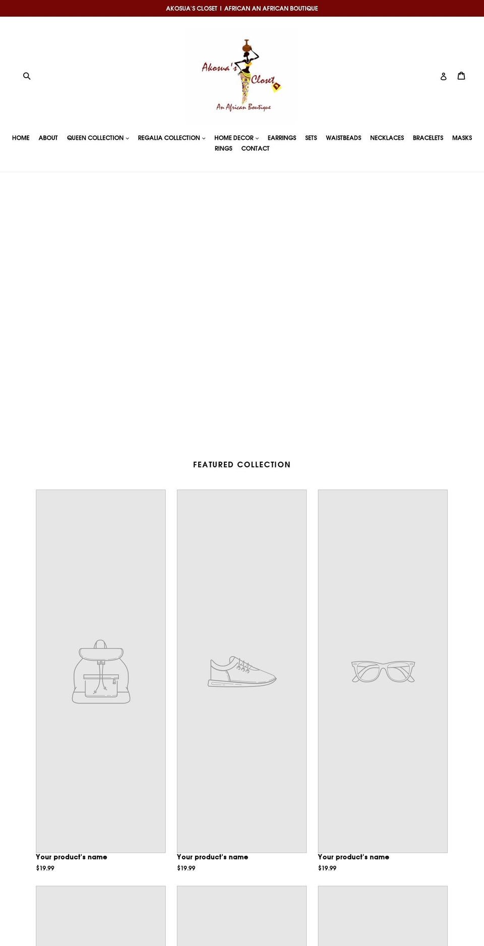 akosuascloset.com shopify website screenshot