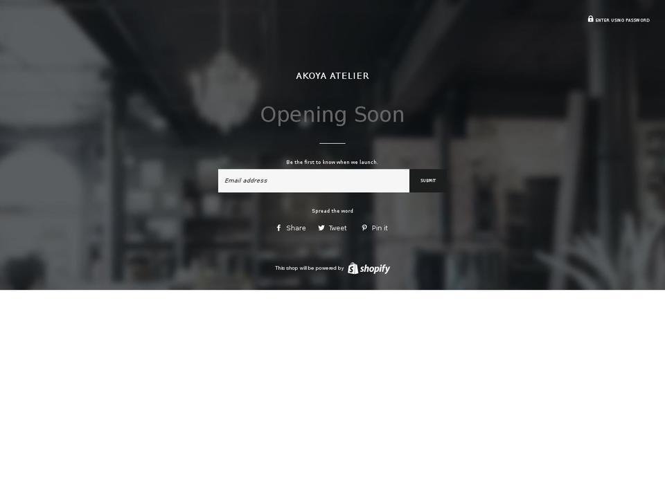 akoyaatelier.com shopify website screenshot