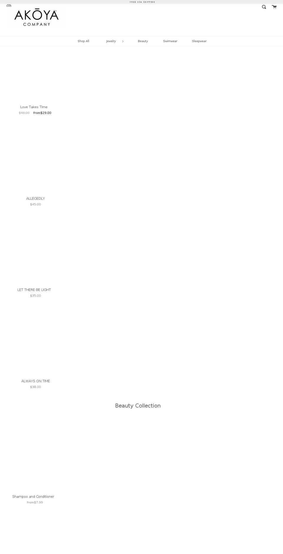 akoyacompany.com shopify website screenshot