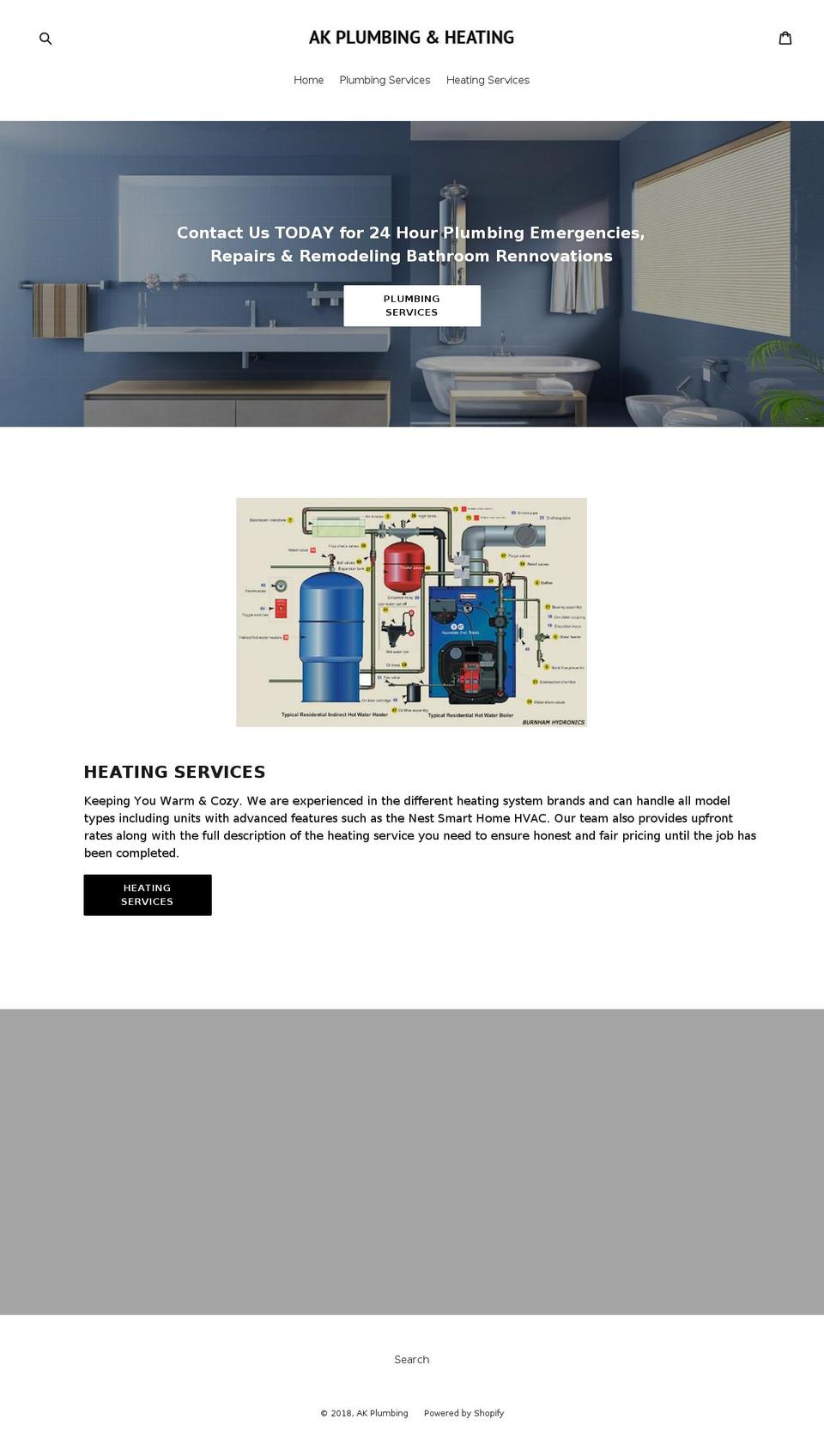 akplumbingheating.com — Shopify storefront screenshot