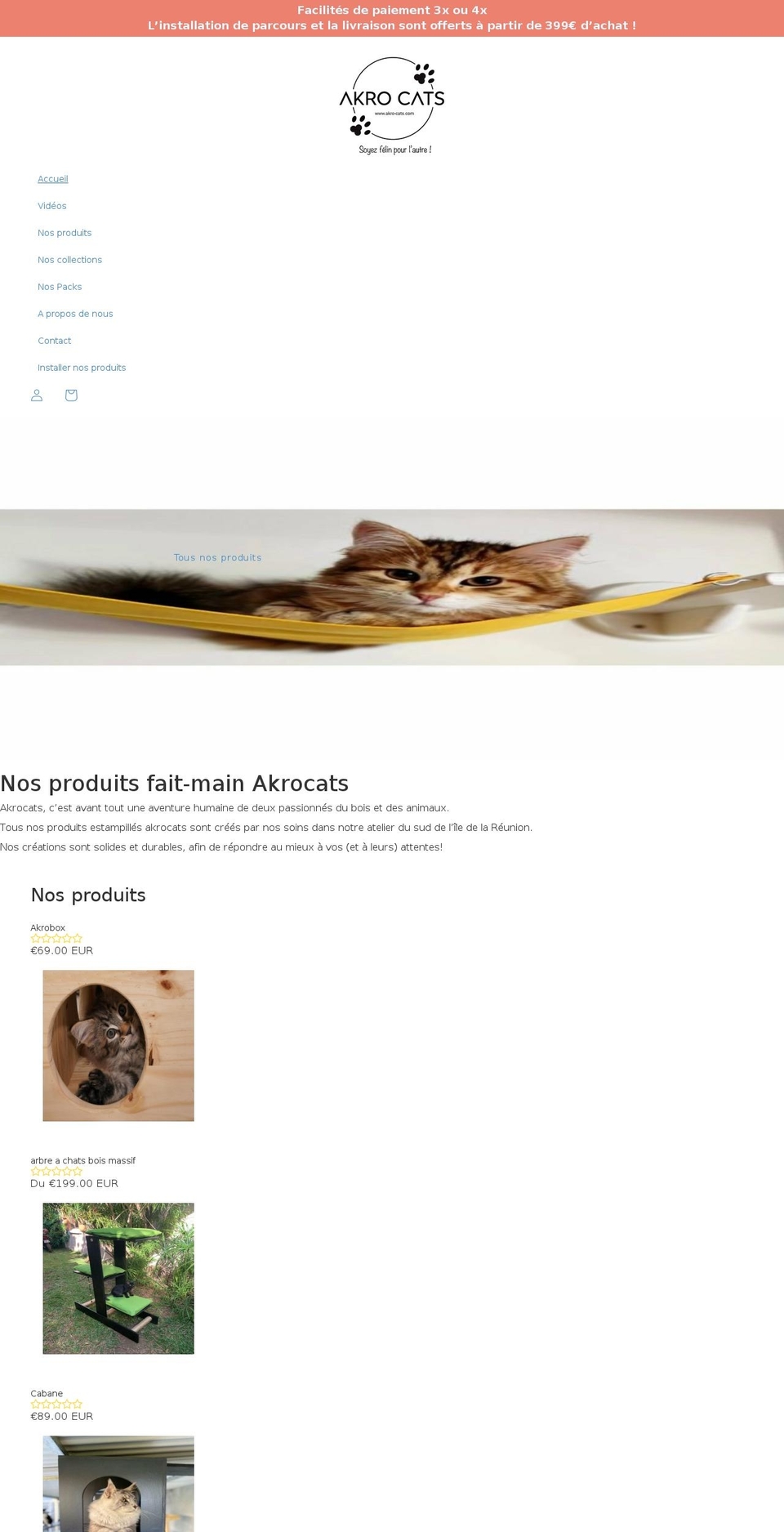 akro-cats.com shopify website screenshot