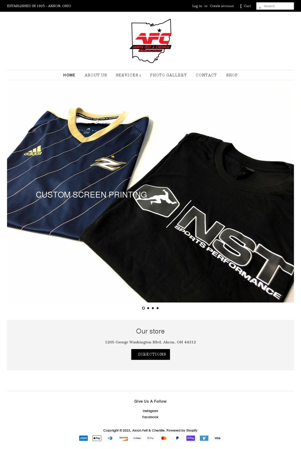 akronfeltoh.com shopify website screenshot
