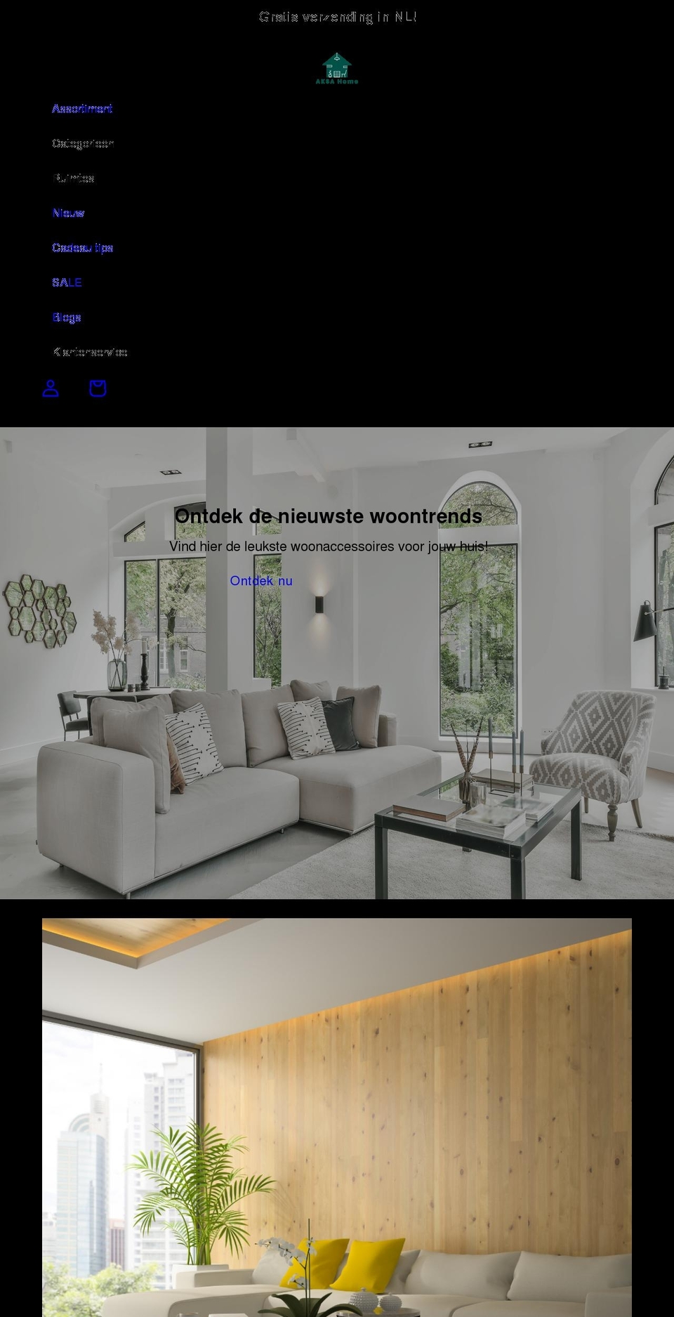 aksa-home.com shopify website screenshot