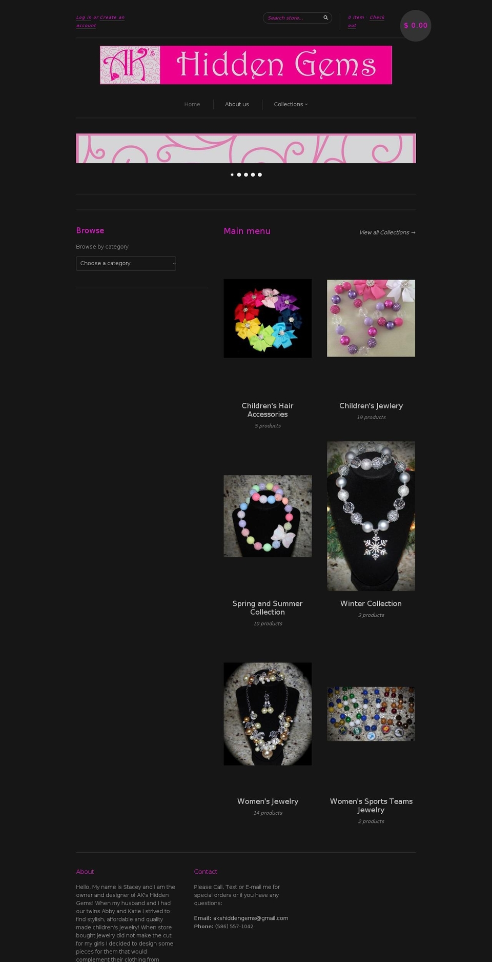 akshiddengems.com — Shopify storefront screenshot
