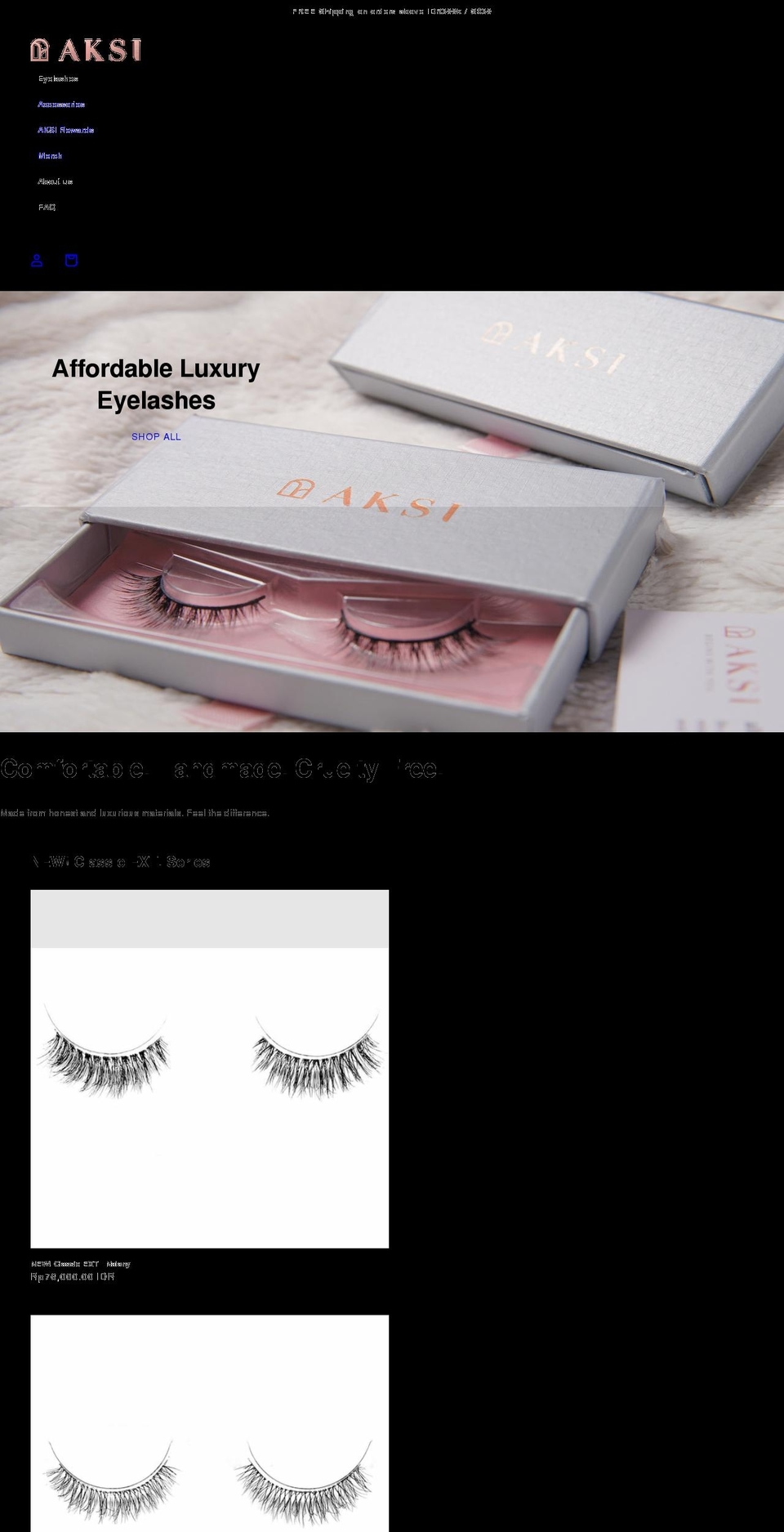 aksibeauty.com — Shopify storefront screenshot
