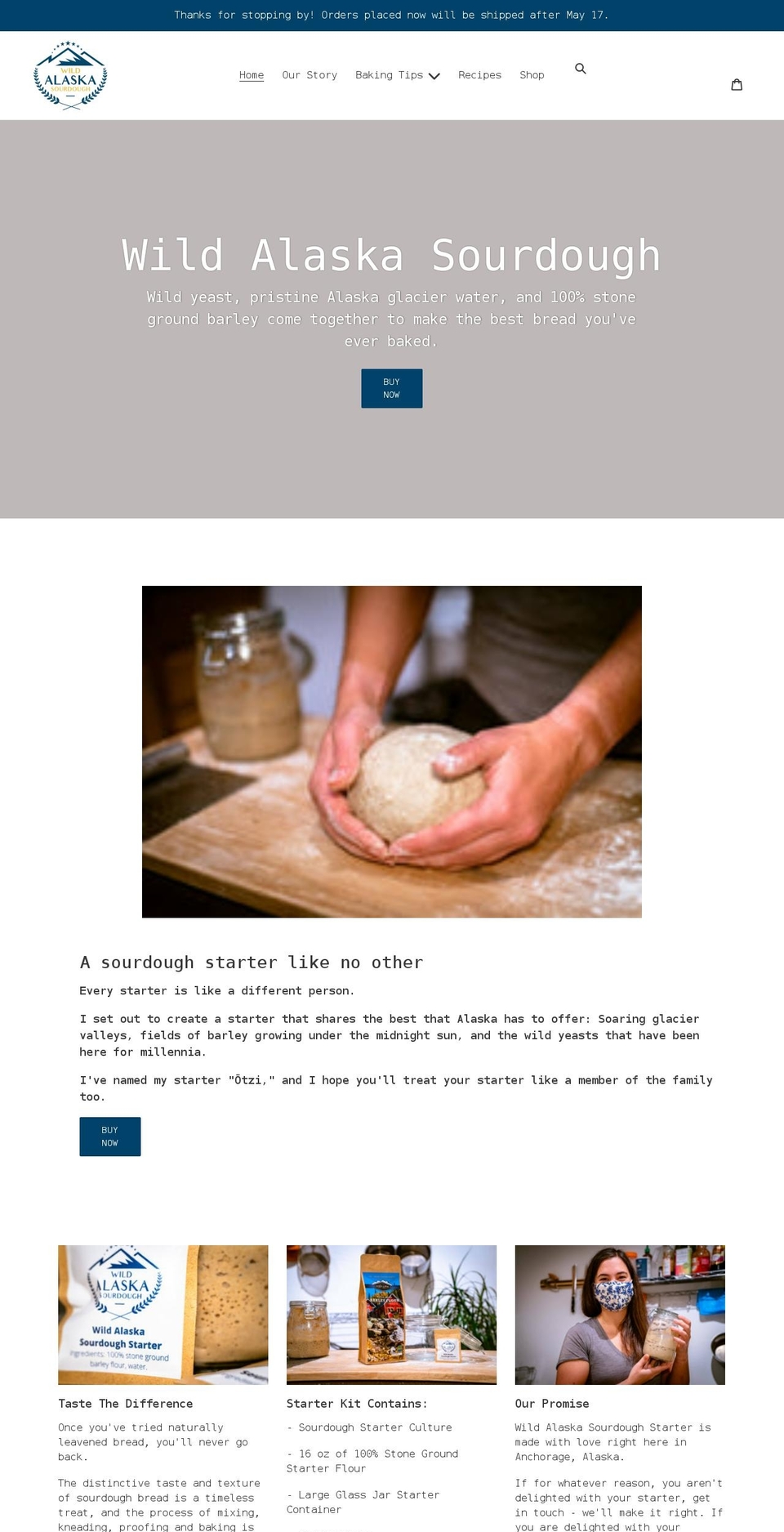 aksourdough.com shopify website screenshot