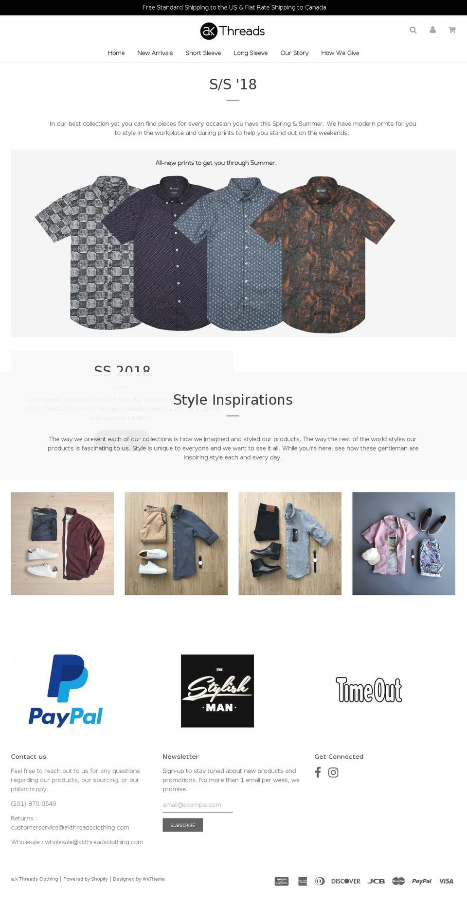 akthreadsclothing.com — Shopify storefront screenshot