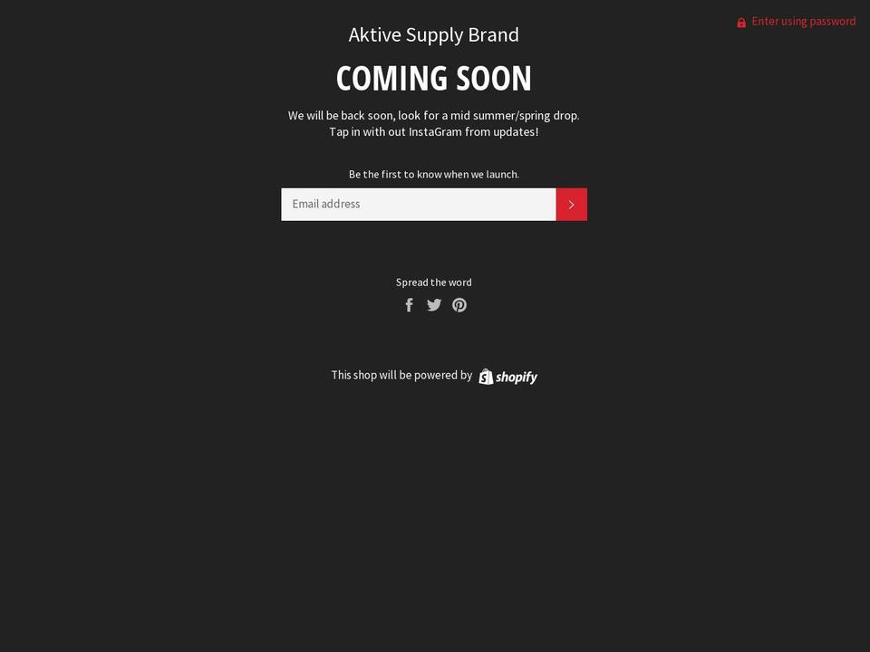 aktivesupplybrand.com — Shopify storefront screenshot