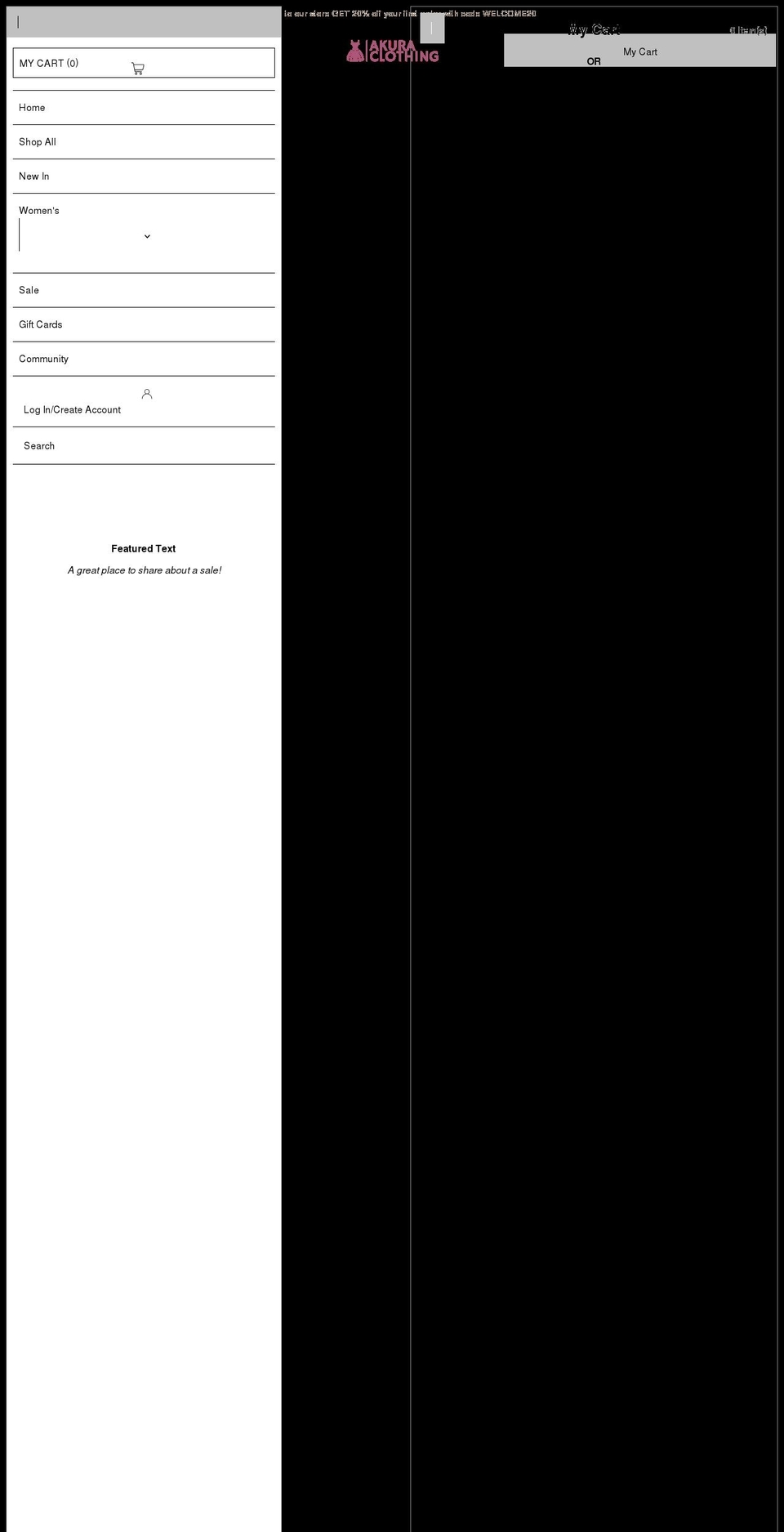 akuraclothing.com shopify website screenshot