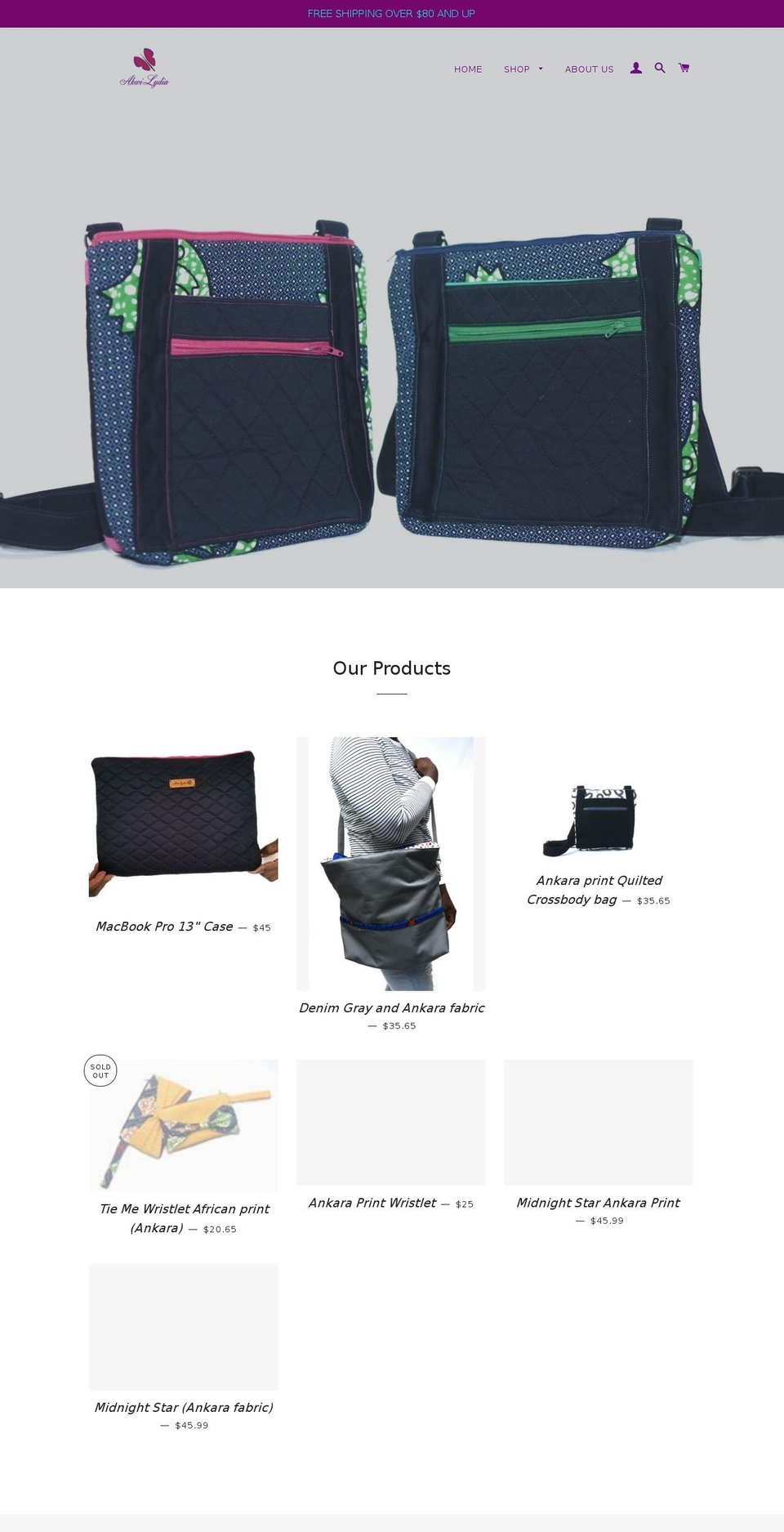 akwilydia.com — Shopify storefront screenshot