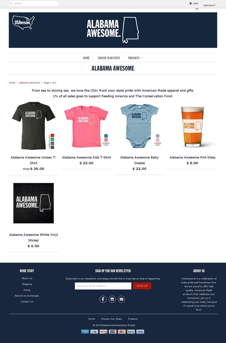 alabamaawesome.us shopify website screenshot