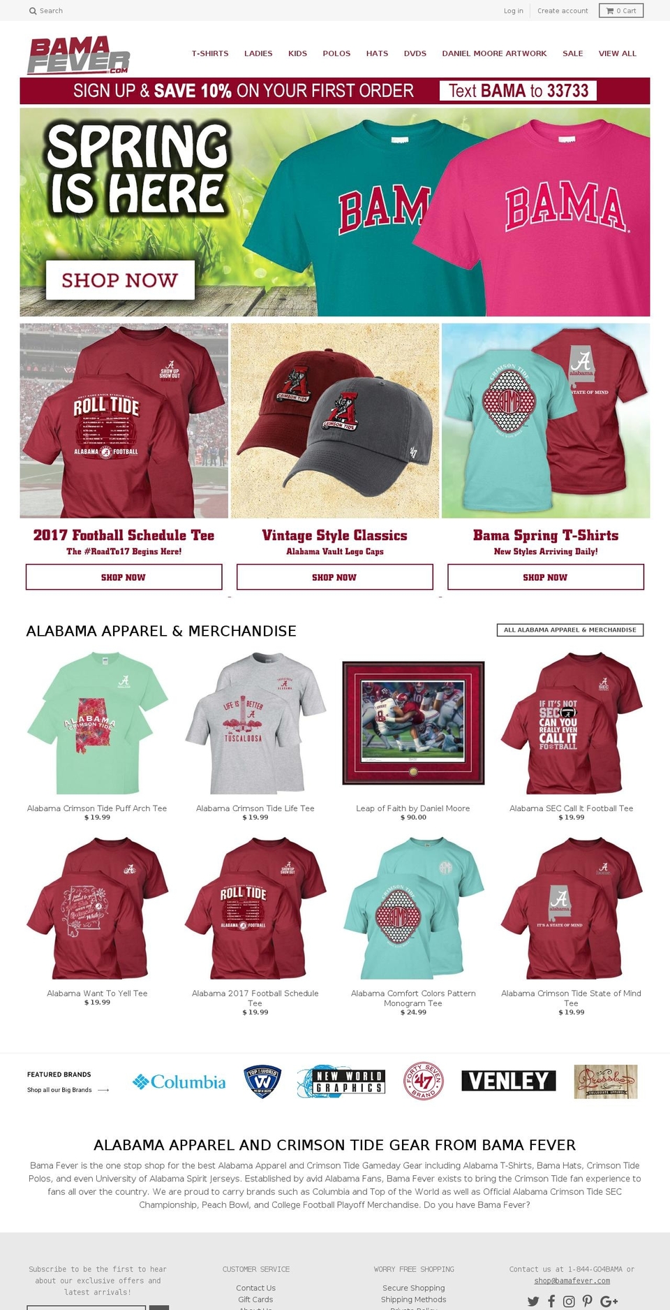 alabamafanshop.com shopify website screenshot