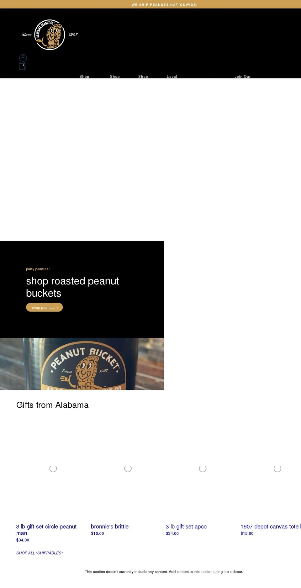 alabamapeanut.com — Shopify storefront screenshot