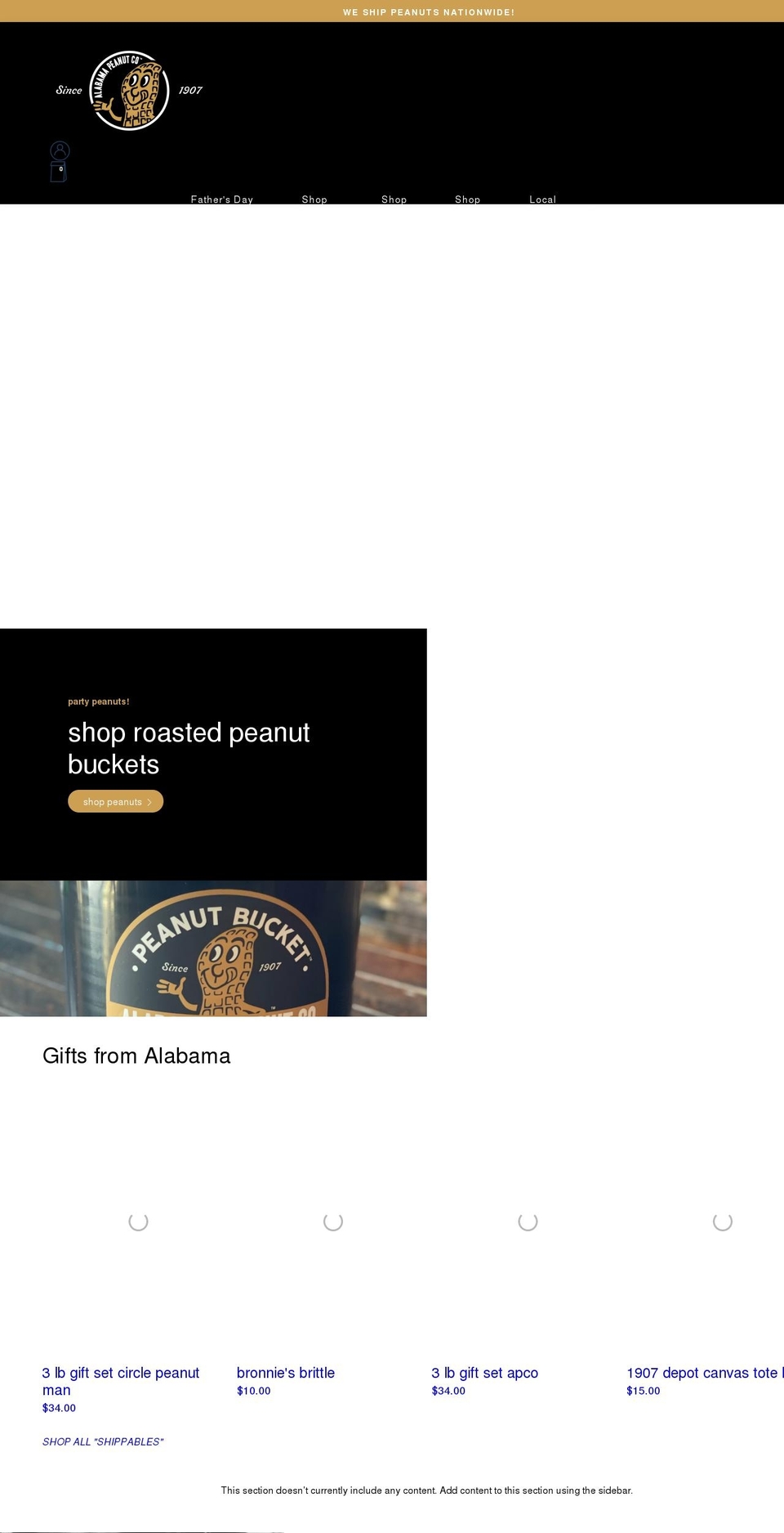 alabamapeanutclub.com — Shopify storefront screenshot