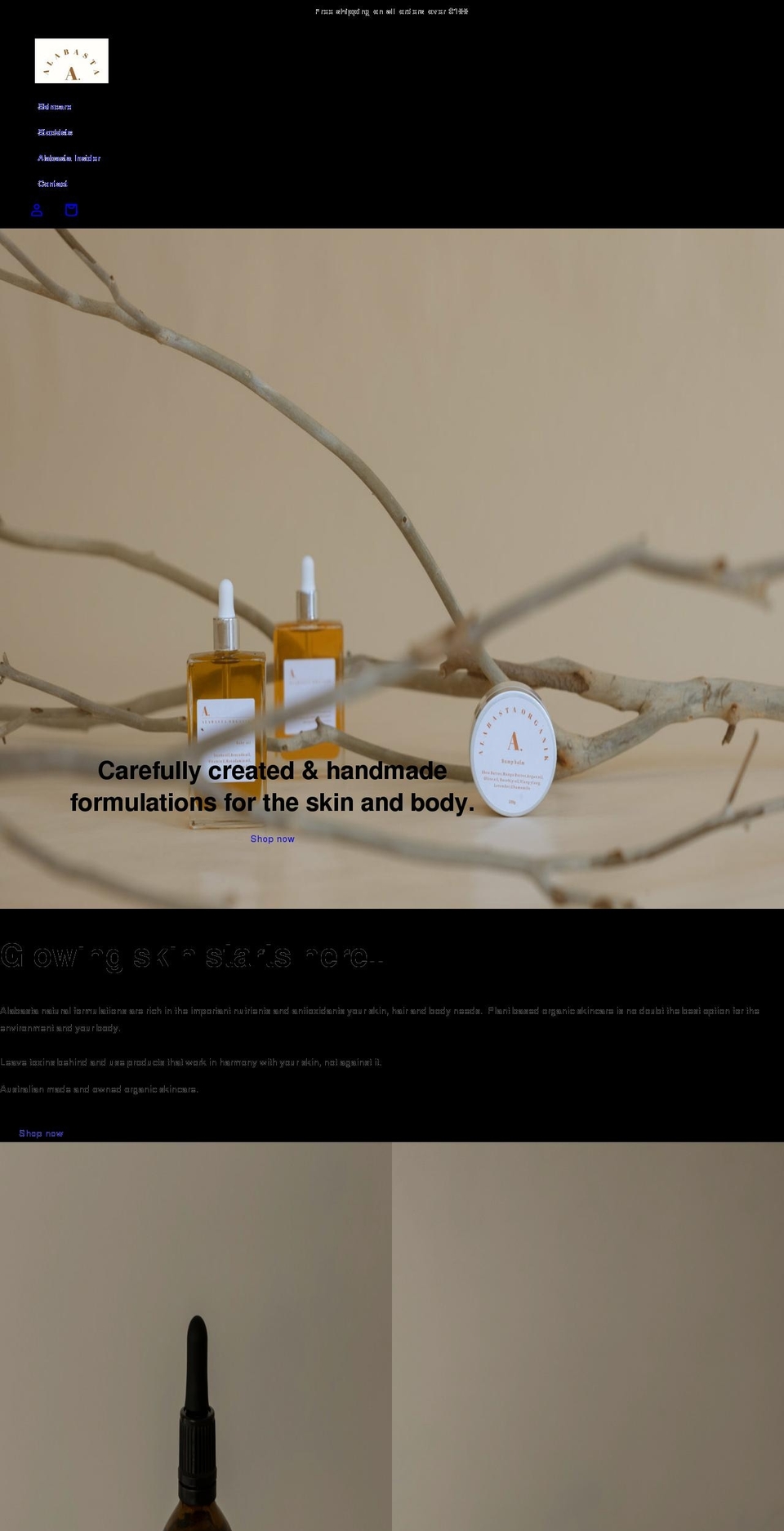 alabastaorganik.com shopify website screenshot