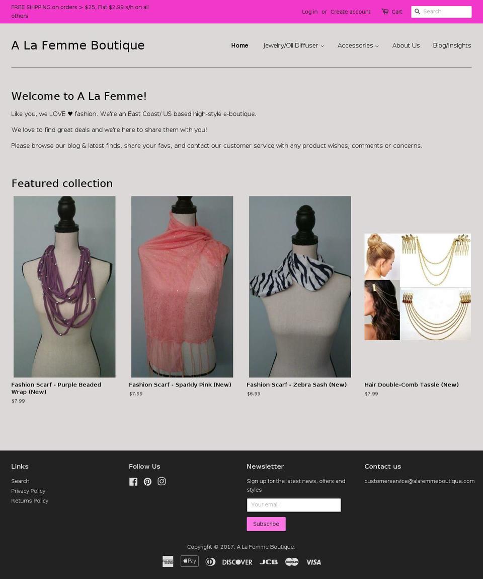 alafemmeboutique.com shopify website screenshot