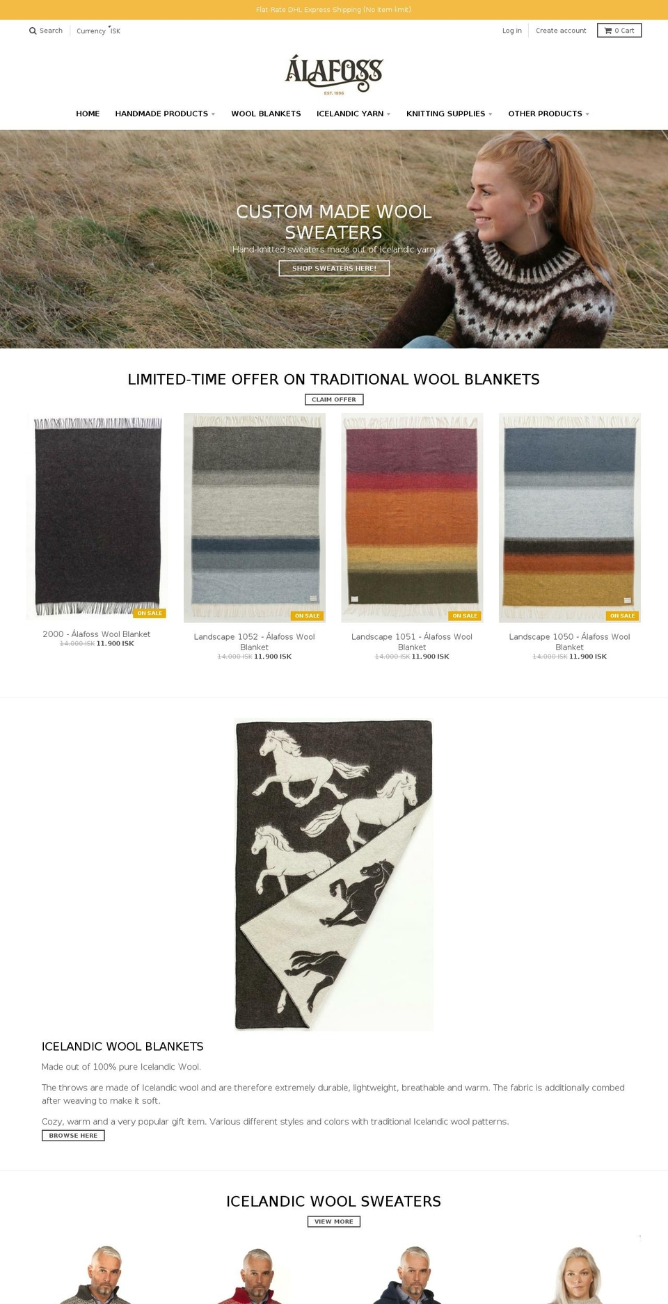 alafosswool.com — Shopify storefront screenshot