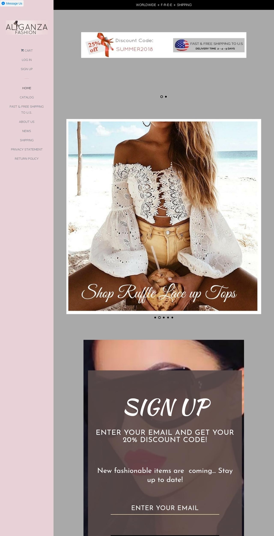 alaganza.com — Shopify storefront screenshot