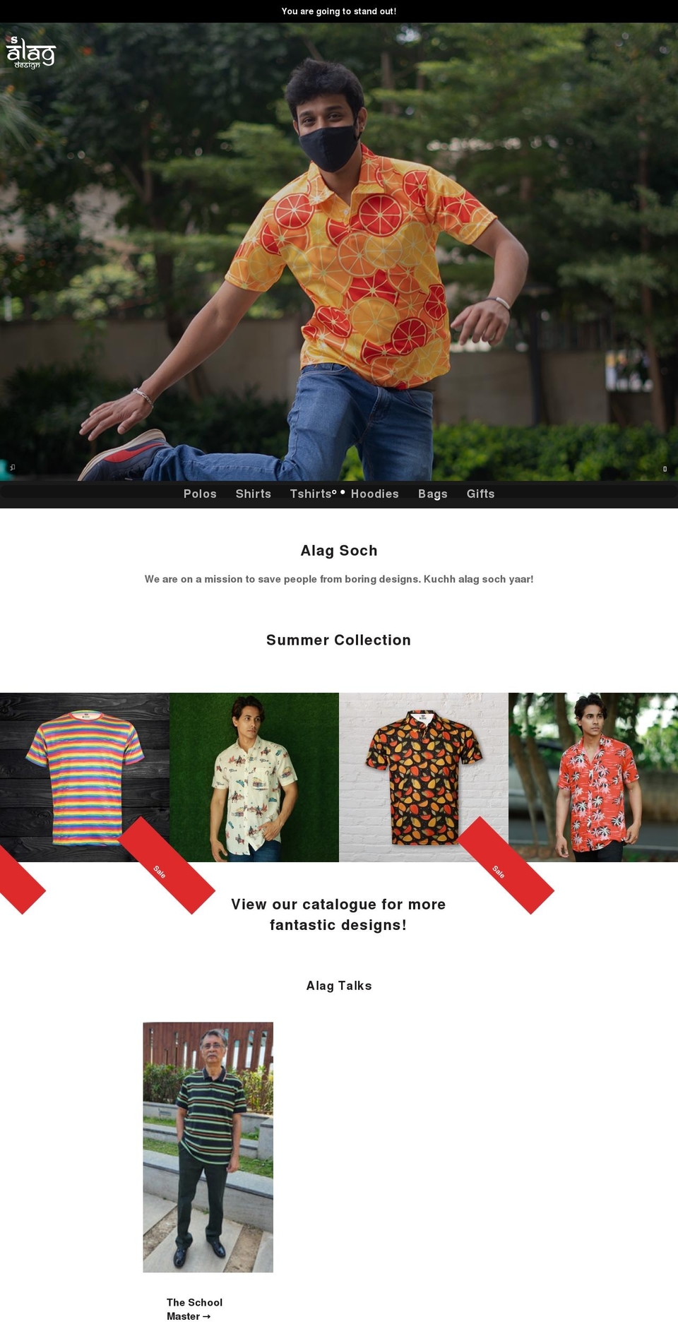 alagdesign.com shopify website screenshot