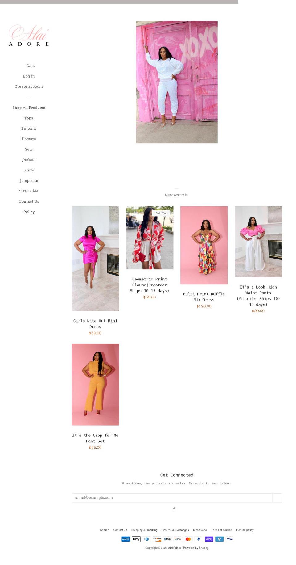 alaiadore.com shopify website screenshot