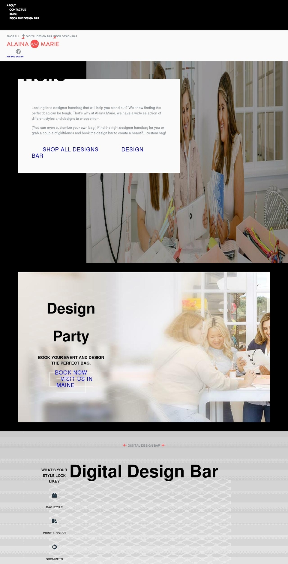 alaina-marie.com shopify website screenshot
