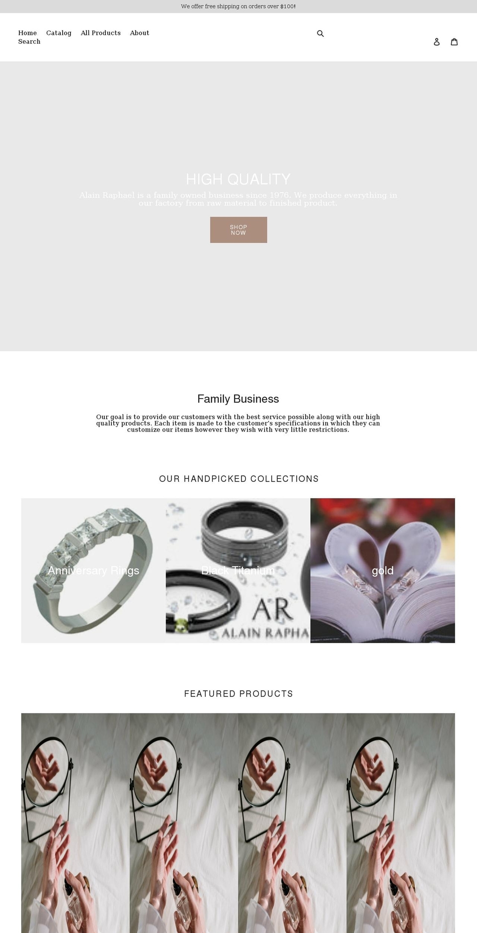 alainraphael.com shopify website screenshot