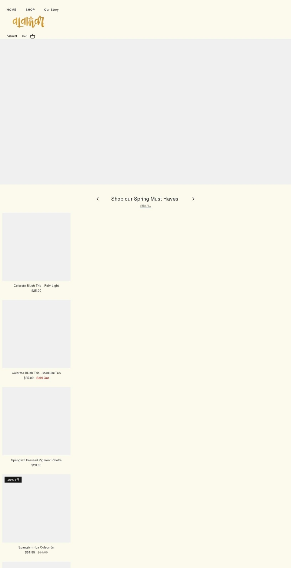 alamarcosmetics.com — Shopify storefront screenshot