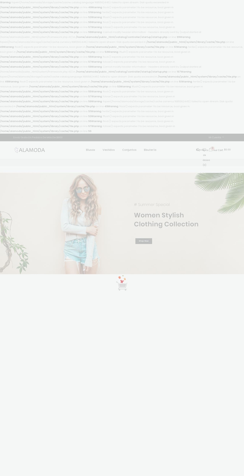 alamoda.mx shopify website screenshot