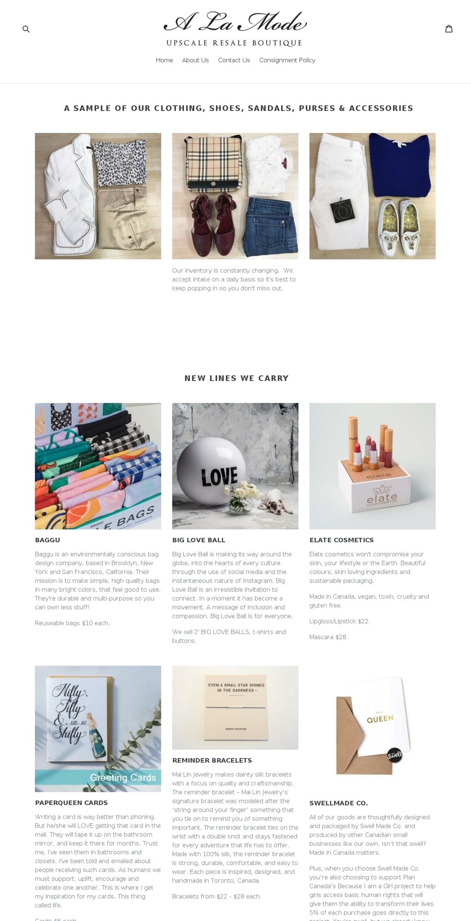 alamodeconsignment.com — Shopify storefront screenshot