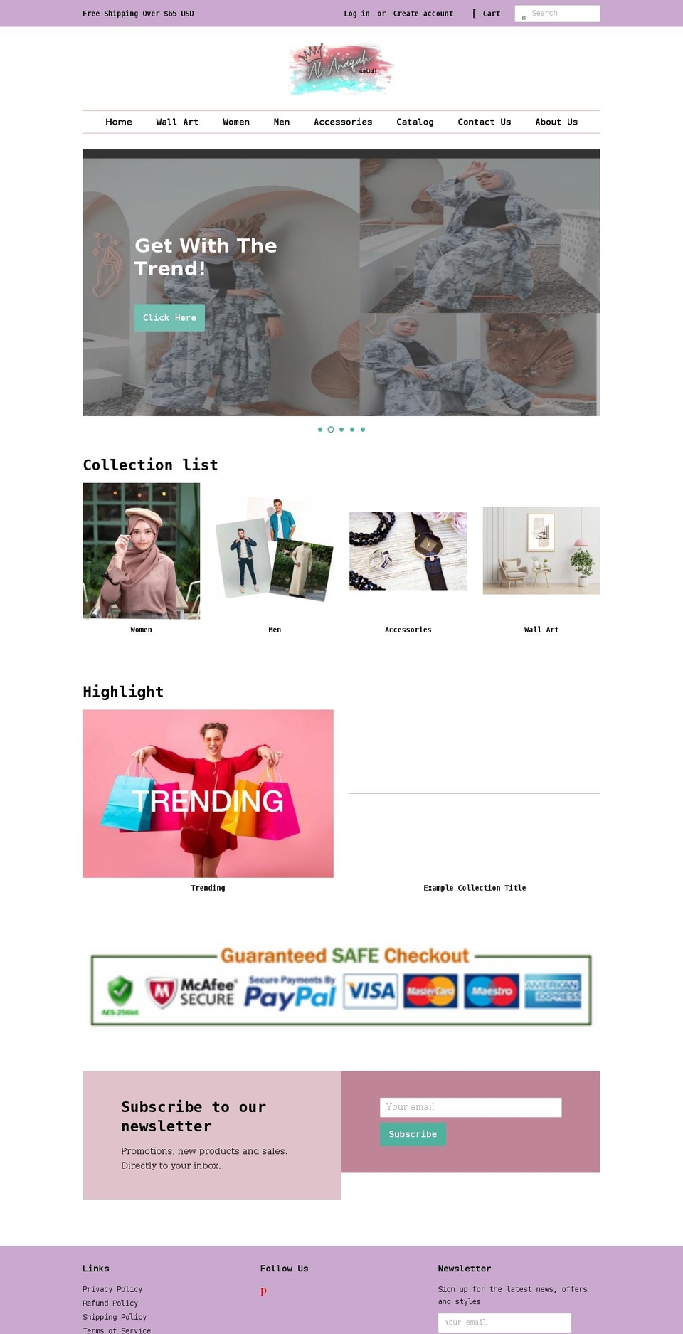 alanagah.com shopify website screenshot