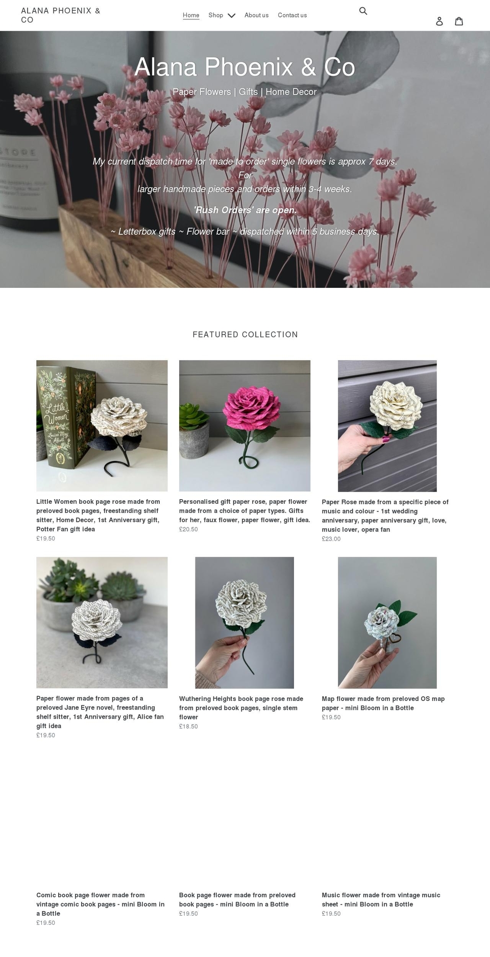 alanaphoenixandco.com shopify website screenshot