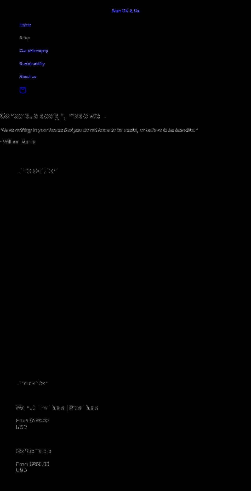 alanckandco.com shopify website screenshot