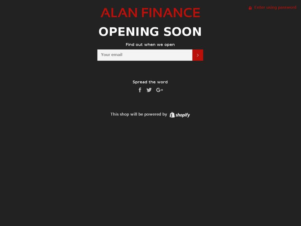 alanfinance.com — Shopify storefront screenshot