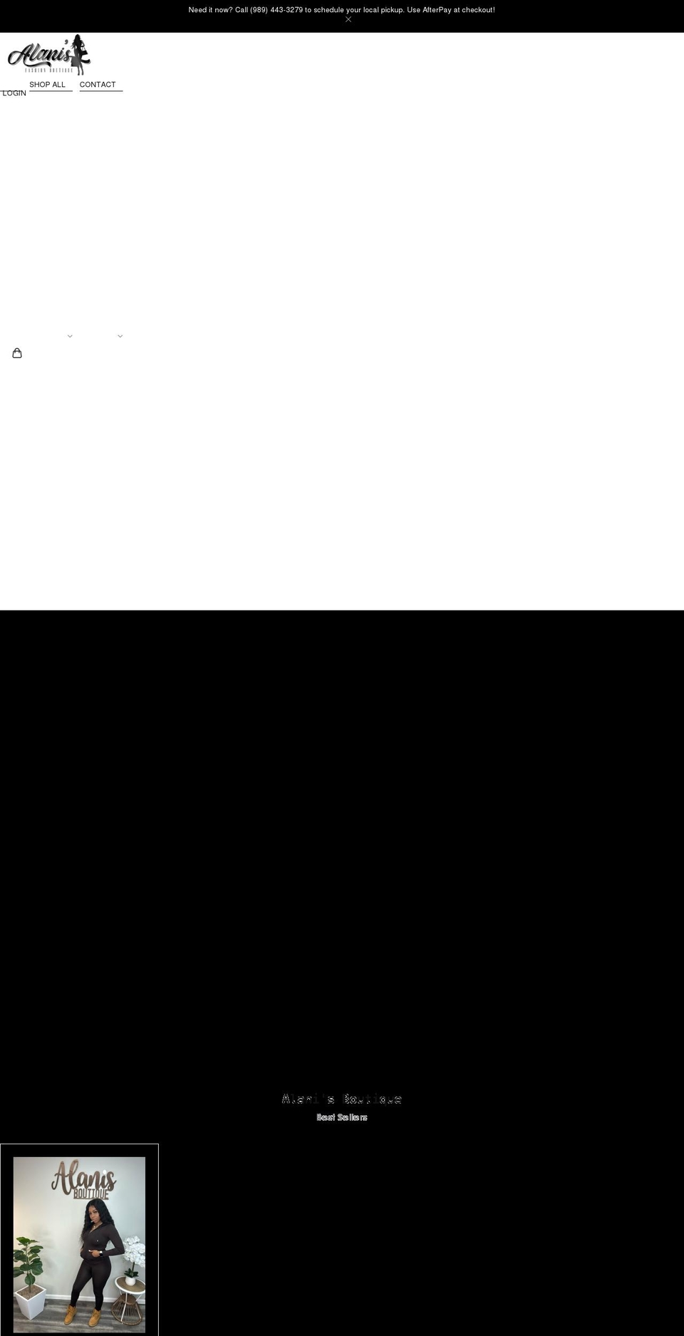 alanisfashionboutique.com shopify website screenshot